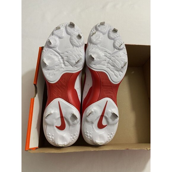 New Mens Size 15 White Red Nike Alpha Huarache Varsity 4 Low Baseball Cleats main image 3